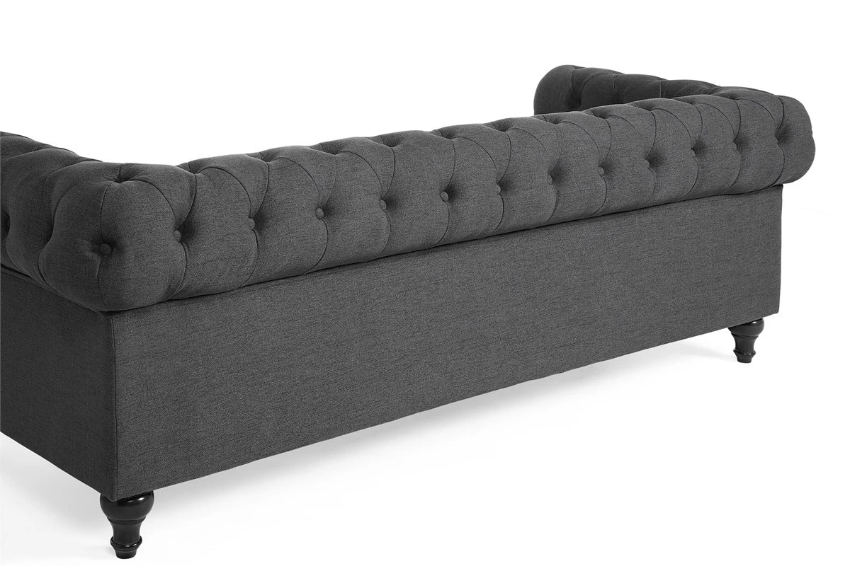 Conjunto De Sala De Estar 4 Plazas Gris CHESTERFIELD 9 Conjunto De Sala De Estar 4 Plazas Gris CHESTERFIELD - Imagen 7