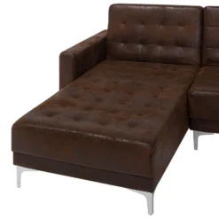 Sofá XXL En Piel Sintética Marrón Con Reposapiés ABERDEEN -Mimoso Sofa Ventas 0987033578bbe3ae6da05796d4497122122506c8 e215f47eb5ee49b98059ac077c5ffe62