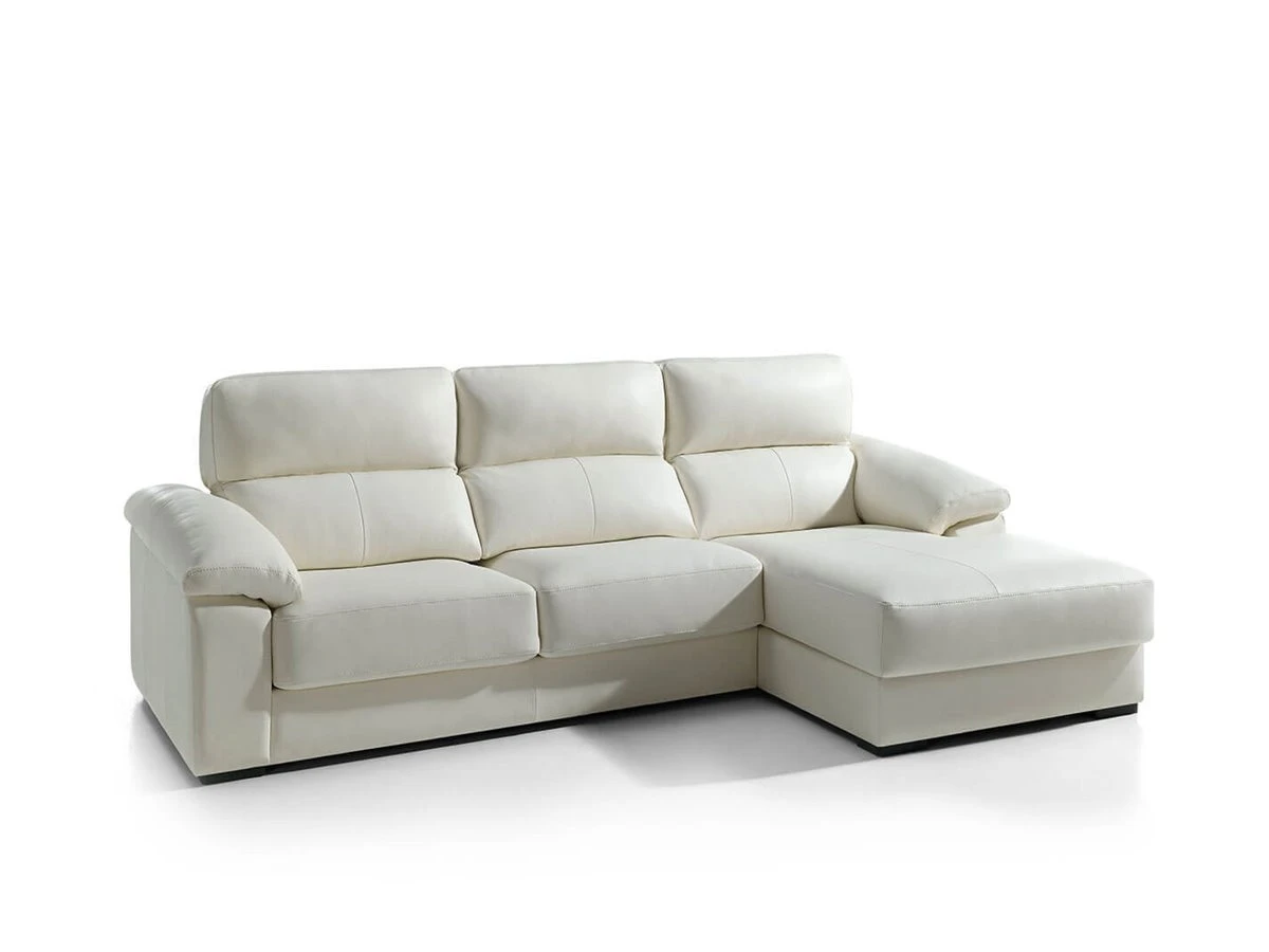 Chaise Longue Piel WILLY Derecha Blanco 5 Chaise Longue Piel WILLY Derecha Blanco - Imagen 3