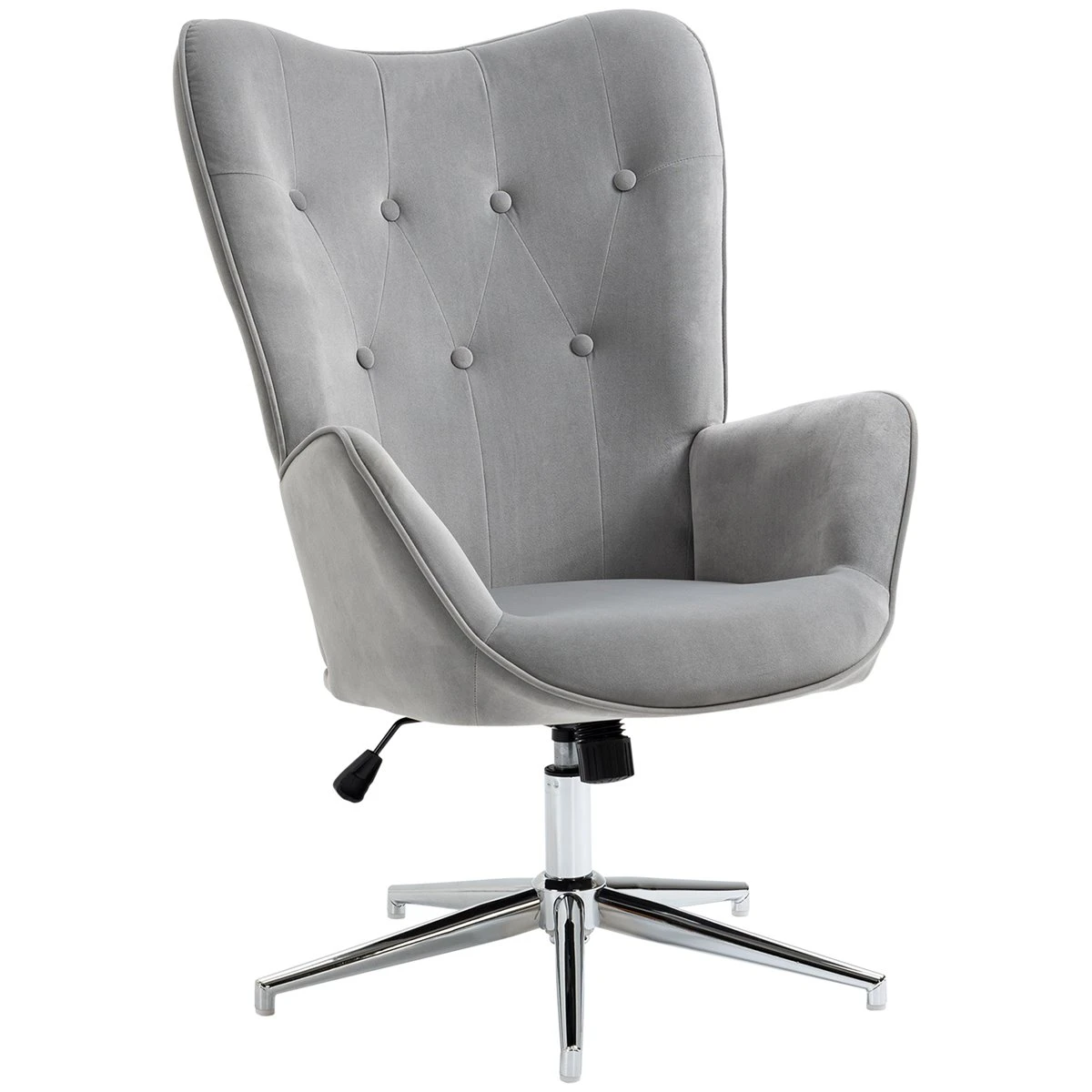 HOMCOM Sillón Individual Tapizado En Terciopelo Sillón De Salón Con Altura Ajustable Reposabrazos Giratorio 360° Para Oficina Estudio Dormitorio 66x73x102,5-111,5 Cm Gris 3 HOMCOM Sillón Individual Tapizado En Terciopelo Sillón De Salón Con Altura Ajustable Reposabrazos Giratorio 360° Para Oficina Estudio Dormitorio 66x73x102,5-111,5 Cm Gris