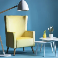 Sillón De Terciopelo Amarillo ONEIDA