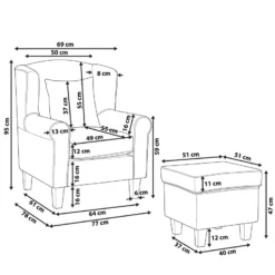 Sillón De Algodón/poliéster Verde/multicolor Con Reposapiés HAMAR -Mimoso Sofa Ventas 1137f4a6a71ae0f0eb6056a66519bcc3d74975de 7f9787519c2f406183d466779bf32c2f