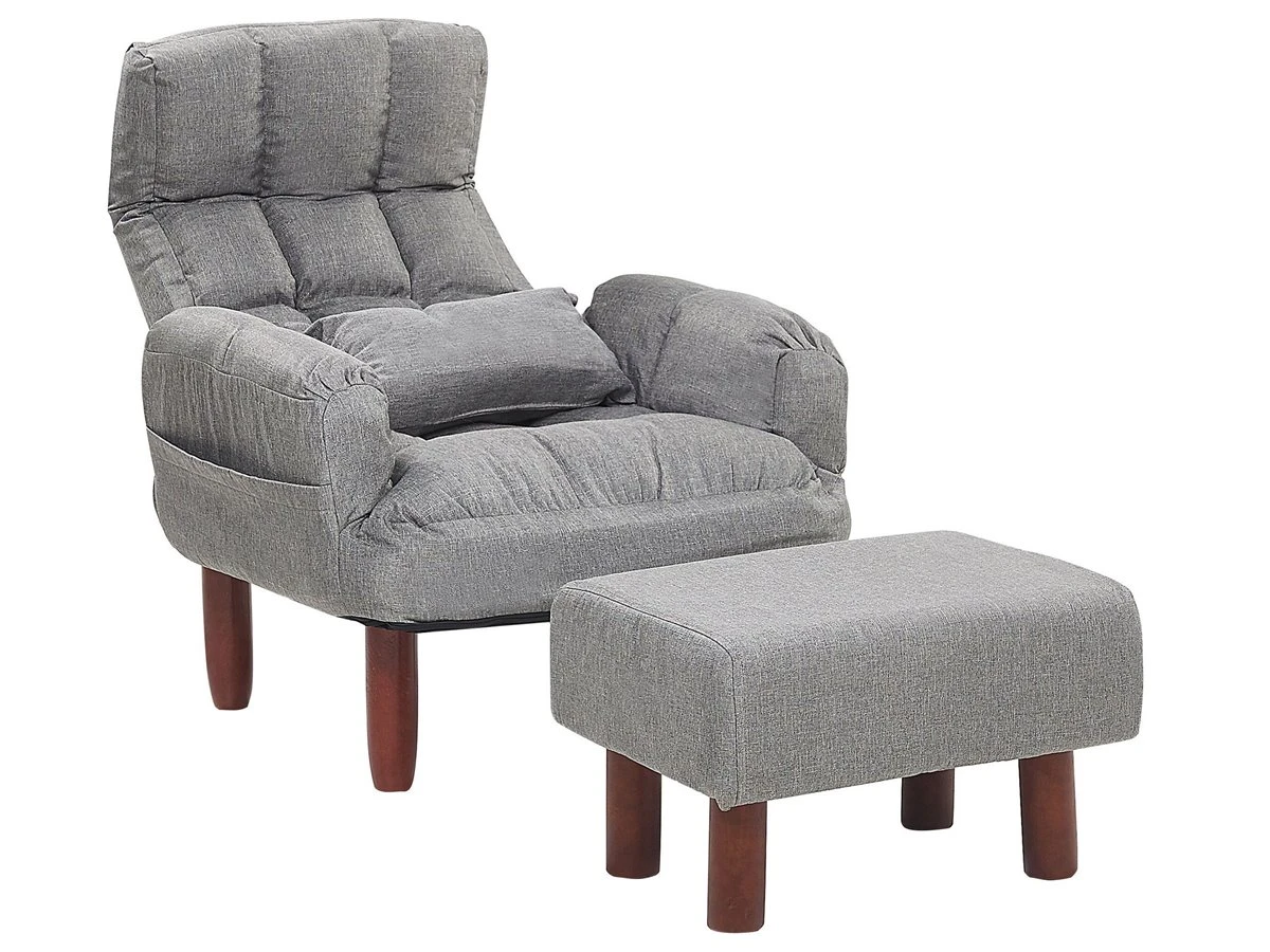 Sillón Reclinable Gris Con Reposapiés OLAND 8 Sillón Reclinable Gris Con Reposapiés OLAND - Imagen 6