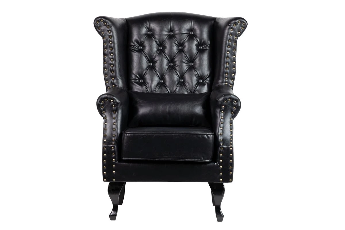 Sillón Pu Patas De Madera Negro Adda Home 70x76x106 Cm 7 Sillón Pu Patas De Madera Negro Adda Home 70x76x106 Cm - Imagen 6