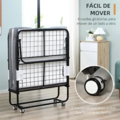 HOMCOM Cama Plegable 200x90x42,5 Cm Cama De Camping Portátil Con Colchón Individual Ruedas Y Frenos Carga 150 Kg Para Dormitorio Salón Oficina Blanco -Mimoso Sofa Ventas 15dbc86aab5854c775986f157401286c4320afd5 8df062428fb54ae6bd0289b73baee796