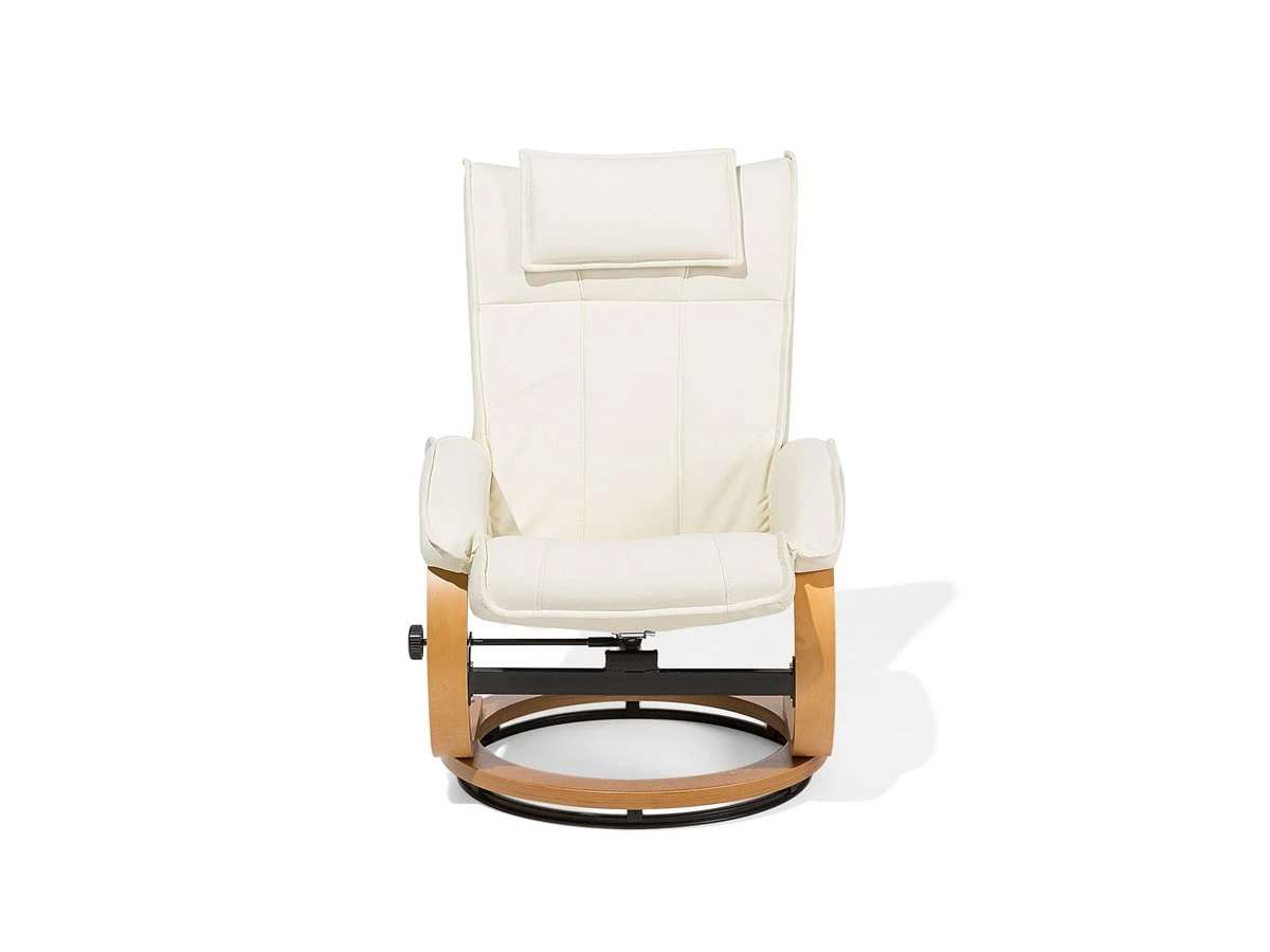 Sillón De Masaje De Piel Sintética Beige/madera Clara MAJESTIC 7 Sillón De Masaje De Piel Sintética Beige/madera Clara MAJESTIC - Imagen 5