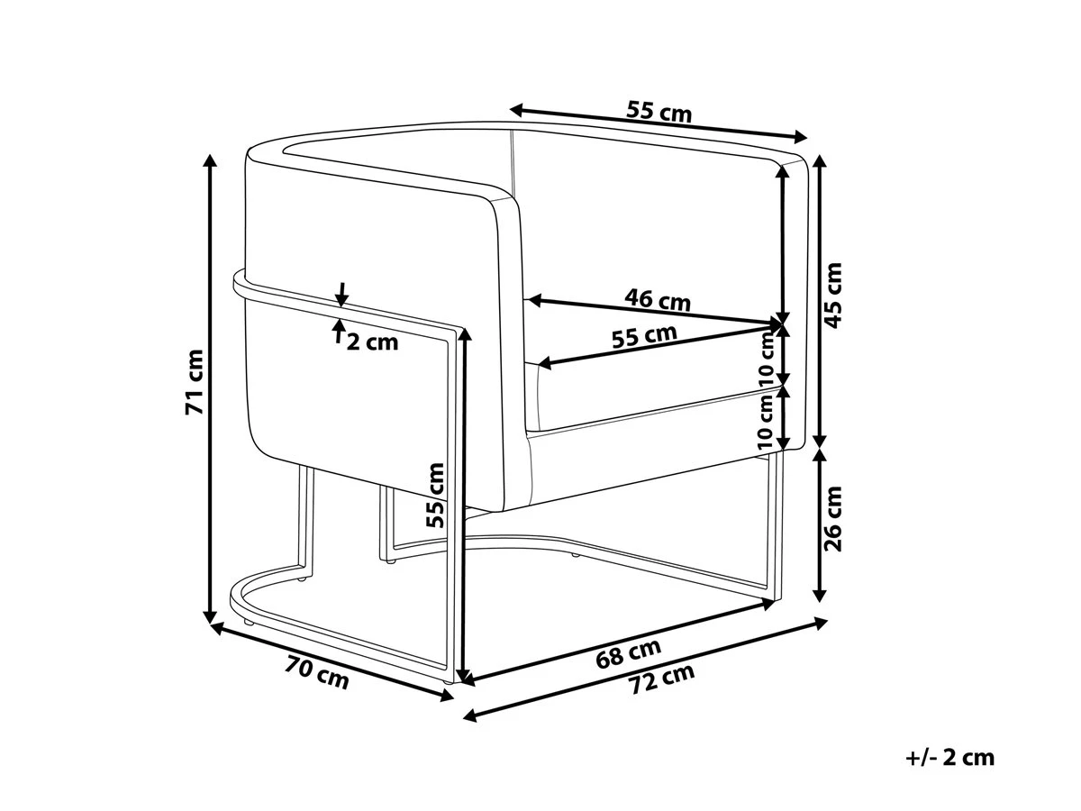 Sillón De Terciopelo Gris SIRKKA 5 Sillón De Terciopelo Gris SIRKKA - Imagen 3
