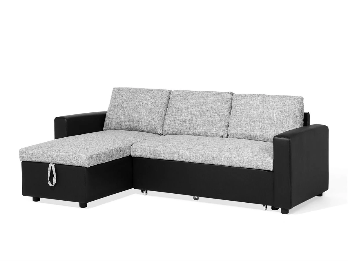 Sofá Cama Esquinero De Poliéster Gris Oscuro/beige Derecho TAMPERE 6 Sofá Cama Esquinero De Poliéster Gris Oscuro/beige Derecho TAMPERE - Imagen 4