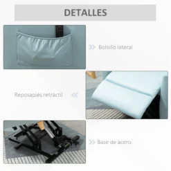 HOMCOM Sillón Levanta Personas Sillón Relax Eléctrico Tapizado En Microfibra Con Reclinación 143° USB Reposacabezas Ajustable Reposapiés Y Bolsillo Lateral Carga 150 Kg 81x91x103 Cm Azul -Mimoso Sofa Ventas 1d21ebde1e453cd942936acb53b3b13b811c0443 356f8a9d7c77425fab7f0f5038ed1eff
