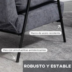 HOMCOM Sillón Relax Con Reposapiés Sillón Reclinable Con Respaldo Ajustable Tapizado En Pana Marco De Acero Y Cojines Para Salón Dormitorio 68x91,5x88 Cm Gris -Mimoso Sofa Ventas 1d8646675ef80734e3e7173ec62e8779bd04cdea 7d1785f19d3241ca985c57bea22efe15
