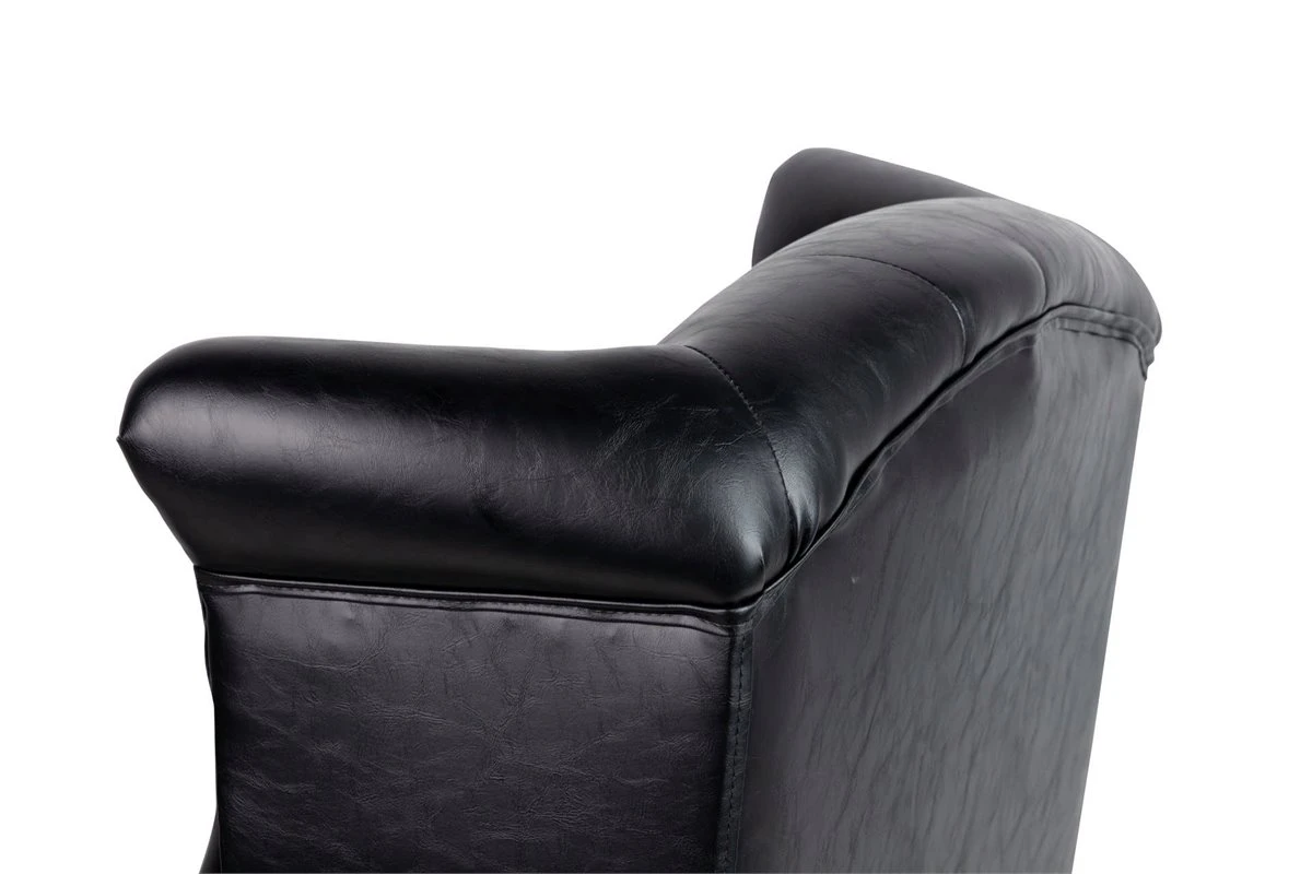 Sillón Pu Patas De Madera Negro Adda Home 70x76x106 Cm 5 Sillón Pu Patas De Madera Negro Adda Home 70x76x106 Cm - Imagen 4