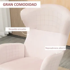 HOMCOM Silla Mecedora Tapizada En Terciopelo Sillón Balancín Relax Con Asiento Acolchado Reposabrazos Y Pies De Madera De Haya Para Salón Dormitorio 65x87x102 Cm Rosa -Mimoso Sofa Ventas 211d61d49bba8fb8dc077d060c6957d79b217277 349f663858d14ec1ab9ad4abf752134c