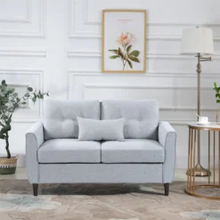 HOMCOM Sofá De 2 Plazas Sillón Biplaza Para Salón Con Cojines Y Asiento Acolchado Funda De Almohada Lavable 140x78x83 Cm Gris Claro -Mimoso Sofa Ventas 2364cfd95e594be3e2a9694847921b61d216ad88 2ea27f3d13194b7fa2172f4c78d181b2