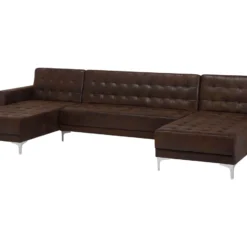 Sofá Cama En Forma De U Marrón En Piel Sintética ABERDEEN -Mimoso Sofa Ventas 23dd898d6b9efcc27238609bffb90b1b2adc833d 41cc7bc7836f40bebd84c0b80f3bdb45