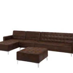 Sofá Cama Esquinero 5 Plazas En Piel Sintética Marrón Con Reposapiés Derecho ABERDEEN -Mimoso Sofa Ventas 27636b92169d556f1f08b52ac5298a995c93dd8e 3c7c32c9df674a748d027419f941692f
