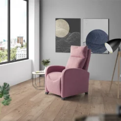 Sillón Relax MILU Manual, Color Rosa -Mimoso Sofa Ventas 289ba738569865ea2edd2da12537ddef511be6cc MILU 1