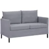 HOMCOM Sofá De 2 Plazas Tapizado En Lino Sintético Sillón Biplaza De Salón Con Cojines Acolchados Desenfundables Reposabrazos Y Patas De Acero 130x67x76,5 Cm Gris -Mimoso Sofa Ventas 29b62e02aa017486c4912fe3c2609afa5fd7b50d e80e98202fc948ec976d2a055bb8e299