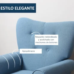 HOMCOM Butaca De Salón Tapizada En Tela Sillón Relax Con Reposabrazos Asiento Acolchado Y Patas De Madera Estilo Moderno Para Dormitorio 78x74x97 Cm Azul -Mimoso Sofa Ventas 2c3307795ac1e834407f44b9c8d40ca7a7e03660 947427bbe98a4d5b9cacac5e6dffd5f9