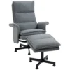 HOMCOM Sillón De Masaje Relax Eléctrico Con Reposapiés Sillón Masaje Tapizado En Lino Con Mando A Distancia Y 8 Zonas De Masaje Carga 120 Kg 78x81x99 Cm Gris