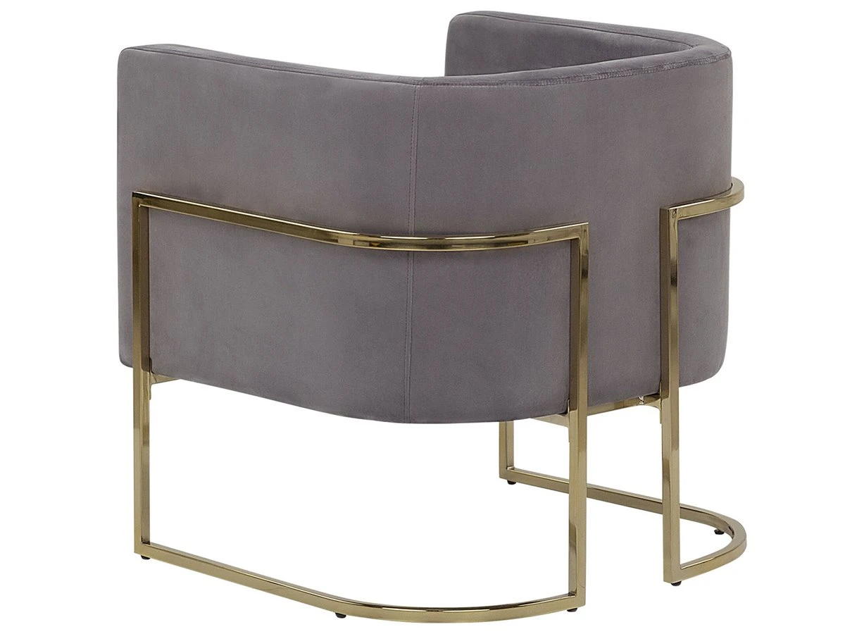 Sillón De Terciopelo Gris SIRKKA 6 Sillón De Terciopelo Gris SIRKKA - Imagen 4