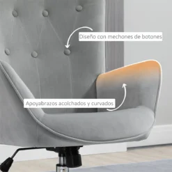 HOMCOM Sillón Individual Tapizado En Terciopelo Sillón De Salón Con Altura Ajustable Reposabrazos Giratorio 360° Para Oficina Estudio Dormitorio 66x73x102,5-111,5 Cm Gris 13 HOMCOM Sillón Individual Tapizado En Terciopelo Sillón De Salón Con Altura Ajustable Reposabrazos Giratorio 360° Para Oficina Estudio Dormitorio 66x73x102,5-111,5 Cm Gris -Mimoso Sofa Ventas 33a5ae0989525e978825cb2d273c18d4ac99e7bc 20d837beab2240d4bb435a383fb737e2