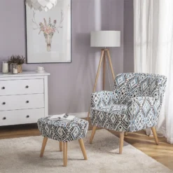 Sillón En Tejido Multicolor Con Reposapiés TUMBA