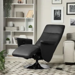 Sillón Reclinable En Piel Sintética Negro PRIME