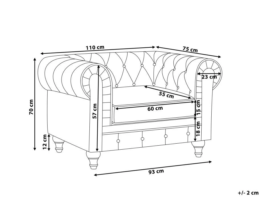 Sillón De Terciopelo Verde CHESTERFIELD 5 Sillón De Terciopelo Verde CHESTERFIELD - Imagen 3