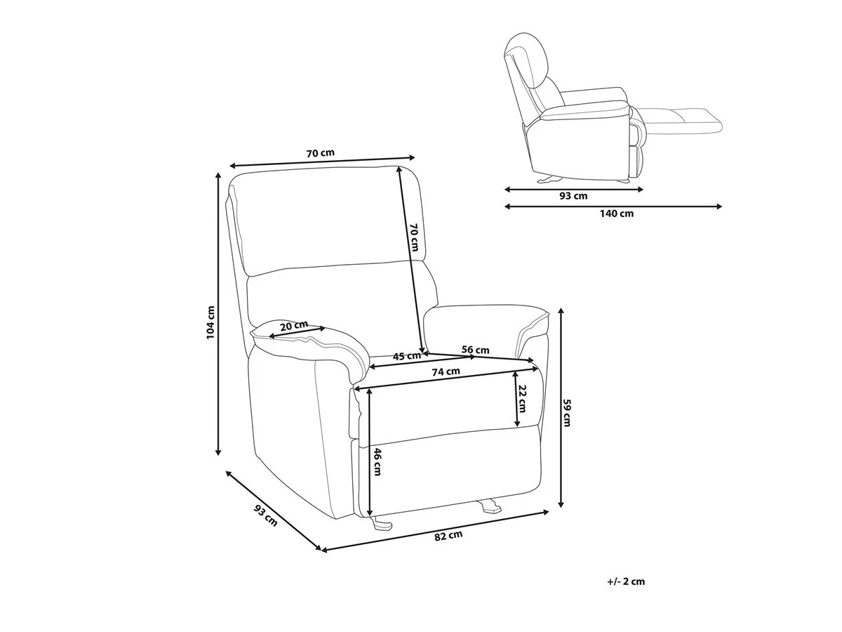 Sillón Tapizado Marrón Claro EVERTON 5 Sillón Tapizado Marrón Claro EVERTON - Imagen 3