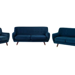 Conjunto De Sala De Estar 6 Plazas De Terciopelo Azul BODO -Mimoso Sofa Ventas 40596535f838b82e11bfbb72d5f0257e52f2b9f5 ba0ed3f706f14acbba8cb469e9839415