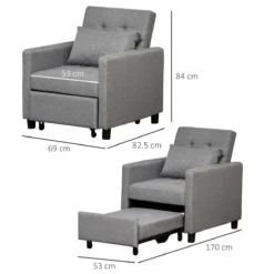 HOMCOM Sofá Cama Individual Sillón Con Respaldo Reclinable Cojín Desenfundable Asiento Acolchado Y 4 Ruedas 69x77x84 Cm Gris 11 HOMCOM Sofá Cama Individual Sillón Con Respaldo Reclinable Cojín Desenfundable Asiento Acolchado Y 4 Ruedas 69x77x84 Cm Gris -Mimoso Sofa Ventas 4275f64e22db10e787bdfe194cf8151c2a7de9db 18cfaac836624ef08c9c0cdf48fb1fcd