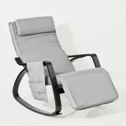 Sillón De Relada Mecedora Sillón De Diseño Butaca De Madera FST20-HG SoBuy