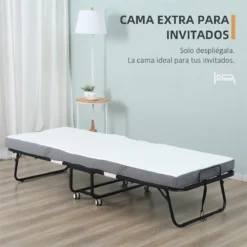 HOMCOM Cama Plegable 200x90x42,5 Cm Cama De Camping Portátil Con Colchón Individual Ruedas Y Frenos Carga 150 Kg Para Dormitorio Salón Oficina Blanco -Mimoso Sofa Ventas 44a3693f3647d663c0fff4761aeded88f47fe823 e3b91270da804afa8d47e75cd0a65ce2