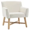 HOMCOM Butaca De Salón Tapizada En Terciopelo Sillón Relax Moderno Con Asiento Reposabrazos Acolchados Patas De Madera Y Base Cruzada Para Dormitorio 67x65x74 Cm Blanco -Mimoso Sofa Ventas 458e19e84fb4cc66533af03ea112e1cdc93d2d04 5f2b1bbc6a14422aa1c78b2e5139f768
