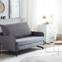 Sofá Cama 2 Plazas Tapizado Gris BELFAST