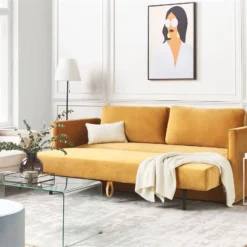 Sofá Cama 3 Plazas De Terciopelo Amarillo Mostaza EKSJO -Mimoso Sofa Ventas 4717b25080639d0d2709b52c310730d1d00e2db3 780a109bf8d841eca1bfd955be535dbe