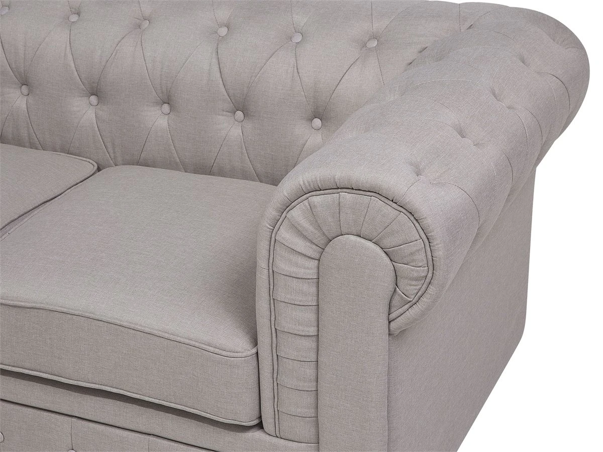 Sofá Esquinero Tapizado Beige Derecho CHESTERFIELD 14 Sofá Esquinero Tapizado Beige Derecho CHESTERFIELD - Imagen 12