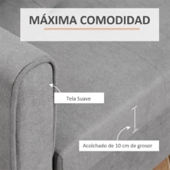 HOMCOM Sofá Cama De 2 Plazas Tapizado En Algodón Con 2 Cojines Desmontables Reposabrazos Y Base De Almacenaje Sofá Doble Moderno Para Salón Oficina 152x101x81 Cm Gris -Mimoso Sofa Ventas 50f96388fe65a6ec234f0f5a4e193b4fde6647d3 d112897273ac4dff8376c7ffab9fc52f