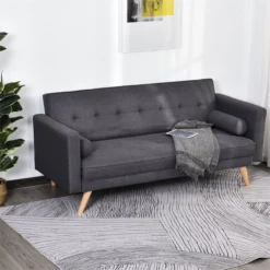 HOMCOM Sofá De 3 Plazas Cama Individual Diseño 2 En 1 Plegable Con Reposabrazos Tapicería En Tela Estructura Sólida Patas Elevadas Acolchado Cómodo 187x90x86,5 Cm Gris -Mimoso Sofa Ventas 53e8ef9ad168e3f8817ac128dd70ef025b8d29c7 8450cc8026394e1ebe28dca599b325e0