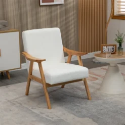 HOMCOM Butaca De Salón Sillón Relax Estilo Nórdico Tapizado En Terciopelo Con Asiento Y Respaldo Acolchados Patas De Madera Para Oficina Dormitorio 68x74x82 Cm Crema -Mimoso Sofa Ventas 555525b717deb06ee634ebdb22c472a447756d26 330dee6cb2374acbaea4dd9e524fd218