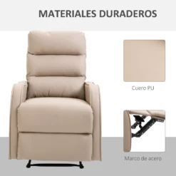 HOMCOM Sillón Relax Con Reclinación Manual Hasta 160°con Reposapiés Retráctil Esponja De Densidad Tapizado En PU 65x89x100cm -Mimoso Sofa Ventas 58b083494c6b35b34fafe779295f85321d2bc8a2 09c017f4c1264d07bfd7c396bbe465d3