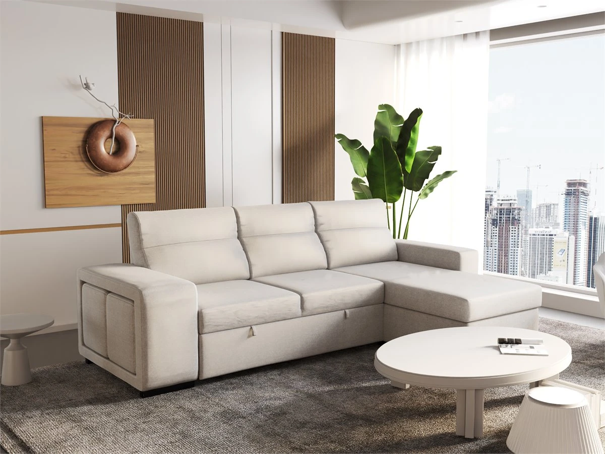 Chaise Longue Beige HARRISON 4 Chaise Longue Beige HARRISON - Imagen 2