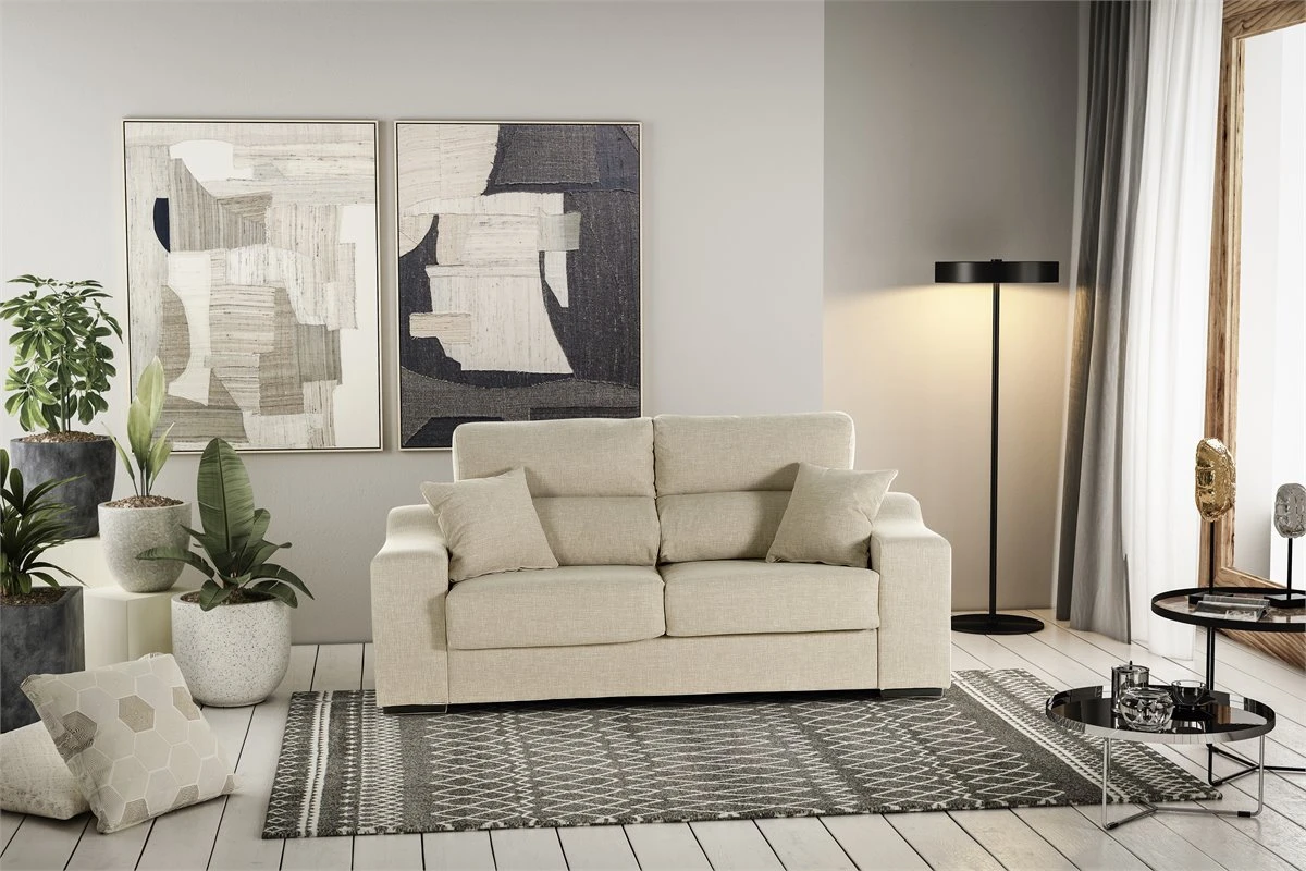 Sofa De 3 Plazas Beige LUCIA 5 4 Sofa De 3 Plazas Beige LUCIA 5 - Imagen 2