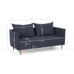 BUDWING Melanie - Sofá Recto - Azul - 3 Plazas - Estilo Vintage - Patas Altas Y Cojines Libres -Mimoso Sofa Ventas 61d95560d3894a9b470ce3c22f32936d0250f894 489721712e194b04b27044975aee69a8