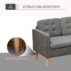 HOMCOM Sofá De 3 Plazas Acolchado Con 3 Cojines Y Reposabrazos Espacio De Almacenaje Estilo Moderno Para Salón Dormitorio 166,5x62x82 Cm Gris -Mimoso Sofa Ventas 64f257449c52da00d7d8bd797f020ea52b7b6309 8a9bda0379914440a85aec97e515ffe3
