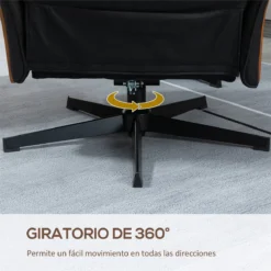 HOMCOM Sillón De Salón Con Otomana Reposapiés Tapizado En Microfibra Sillón Relax Reclinable Hasta 135° Giratorio 360° Con Reposacabezas Ajustable Para Salón Oficina 84x83x103 Cm Negro -Mimoso Sofa Ventas 653ec798b952761d050d2c5c9dcd3ad9f3fb1adb 4fa24081582e4d7ea322d9196f419c08