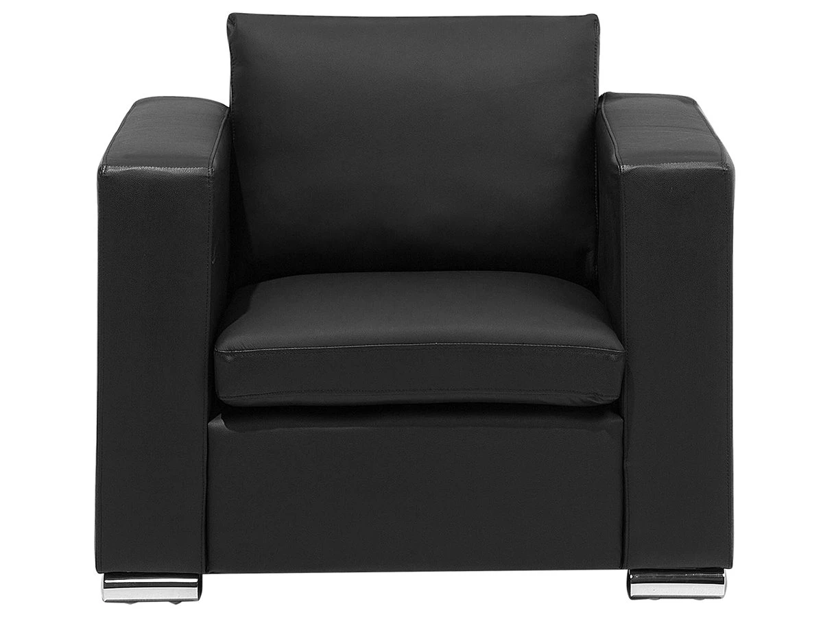 Conjunto De Sala De Estar 6 Plazas De Piel Negro HELSINKI 12 Conjunto De Sala De Estar 6 Plazas De Piel Negro HELSINKI - Imagen 10