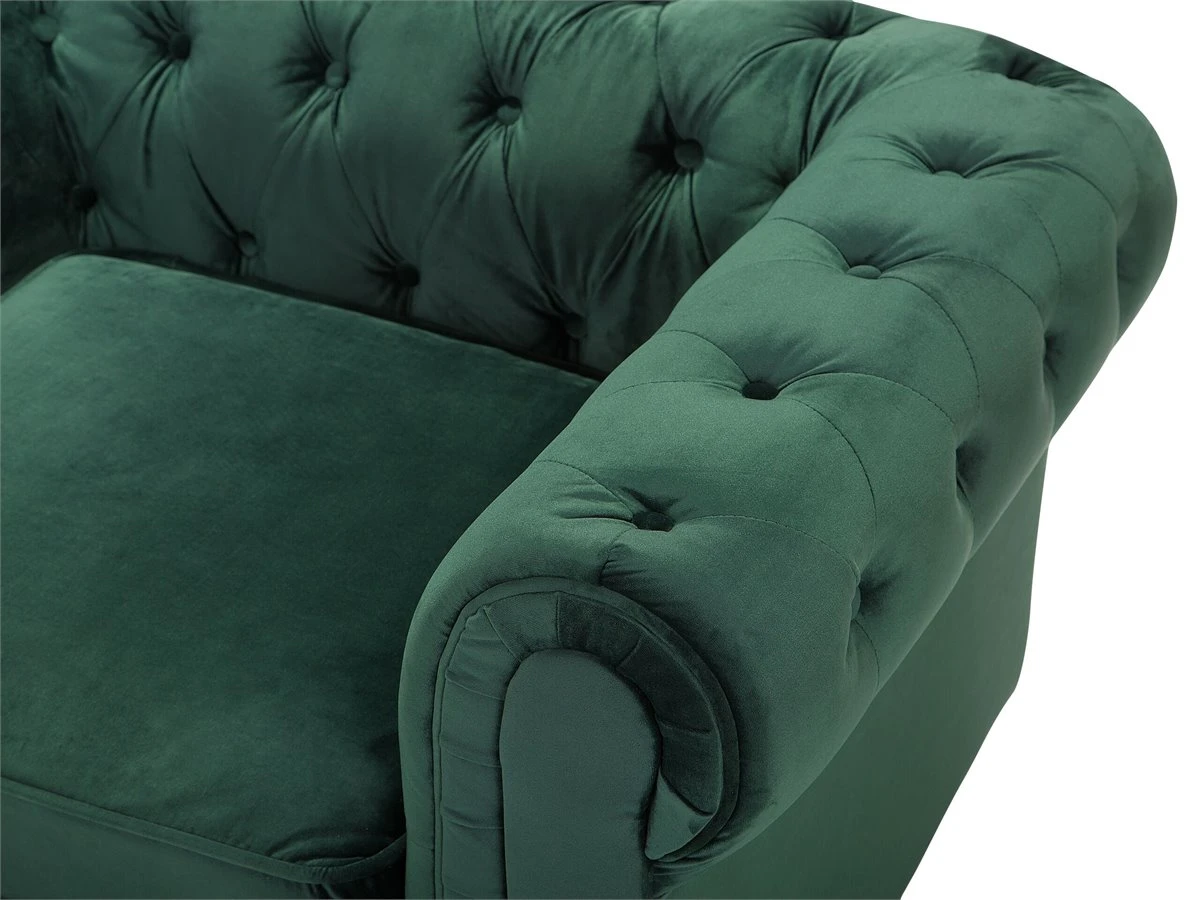 Sillón De Terciopelo Verde CHESTERFIELD 11 Sillón De Terciopelo Verde CHESTERFIELD - Imagen 9