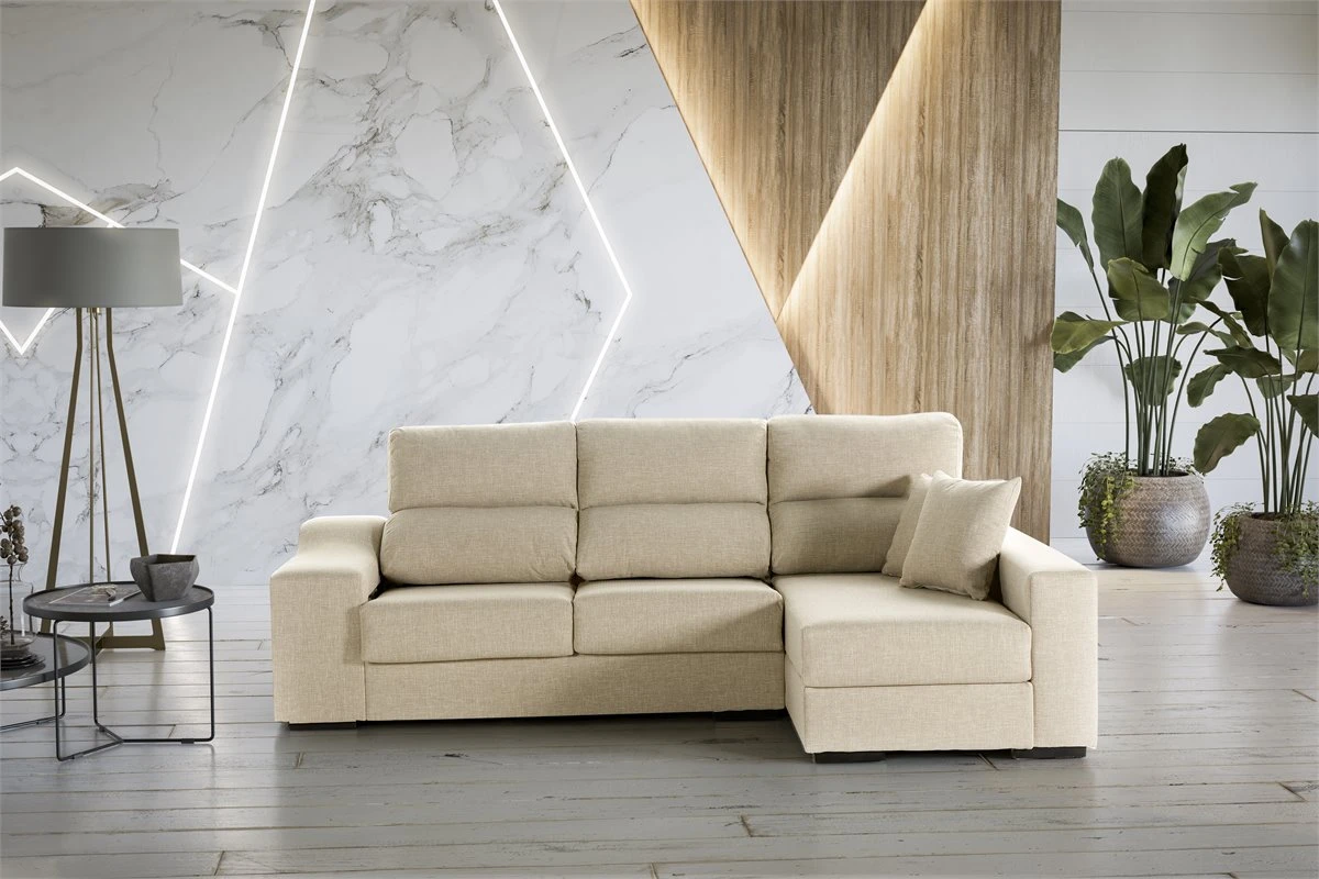 Chaise Longue Derecha Beige LUCIA 5 4 Chaise Longue Derecha Beige LUCIA 5 - Imagen 2