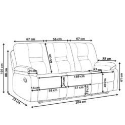 Sofá 3 Plazas Reclinable De Piel Sintética Negra BERGEN -Mimoso Sofa Ventas 738e76ab7545a93809091b9396789de60a108455 fc4e5be13e4d484fad7f797484f256dd